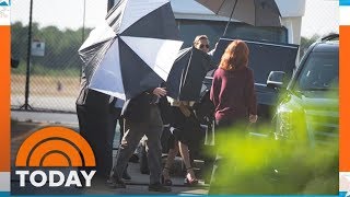 Taylor Swift Uses 3 Umbrellas To Hide From Paparazzi | TODAY