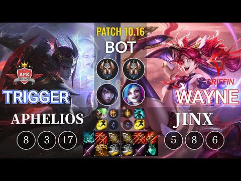 APK Trigger Aphelios vs GRF Wayne Jinx Bot - KR Patch 10.16