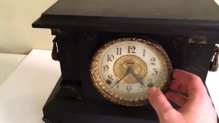 Vintage E. Ingraham Graham Bristol Mantle Shelf Clock Antique Rare Working Old