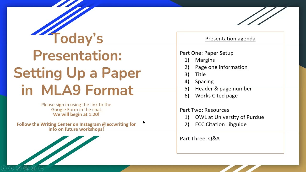 Setting Up an Essay Using MLA 9th Edition Formatting