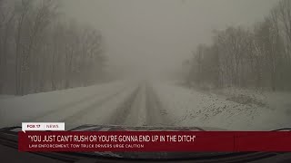 Slick driving conditions in Muskegon