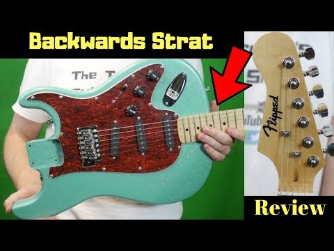 The Strangest Guitar on eBay | Flipped Stratocaster Sparkle Seafoam Green | Review + Demo