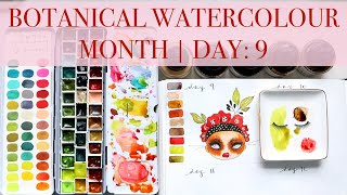 🎉🎉 BOTANICAL Watercolour Month Day 9 | Tutorial, Sketchbook Tour, The Whole Shebang!! JUL 2024