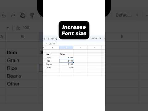 How to increase font size in google sheets #googlesheets #spreadsheet #finance #business #career