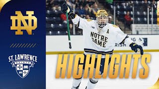 Irish Cruise to Coach Sheahan's First Win | Highlights vs St. Lawrence | Notre Dame Hockey