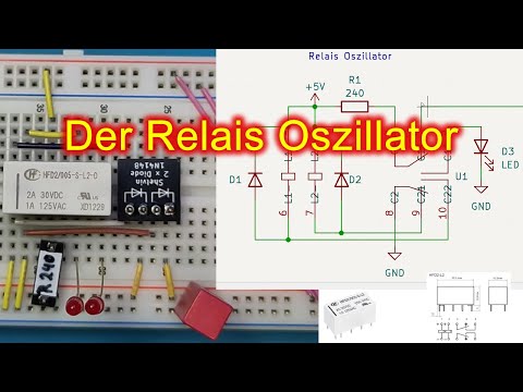 Der Relais Oszillator aufgebaut.