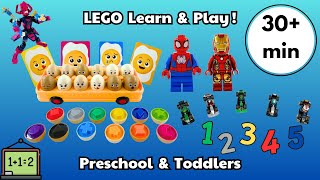 Learn and Play with LEGOs | 30 min of Shapes, Counting, and STEM for Preschool and Toddler