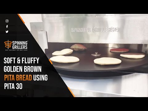 Spinning Grillers Golden Brown Pita Bread using Pita30  خبز عربي