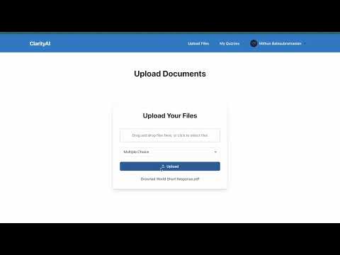 ClarityAI Demo Video