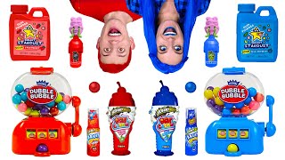 RED VS BLUE COLOR FOOD CHALLENGE || Last To STOP Eating! Monsters Mukbang 24 Hours By 123 GO! BOYS