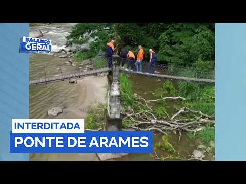 Casimiro de Abreu (RJ): Ponte de Arames é interditada após danos causados pelas chuvas