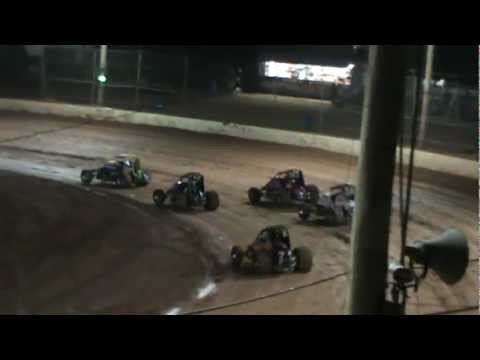 huge crash at carrick speedway last night  wingless sprintcar heat 2 part 1