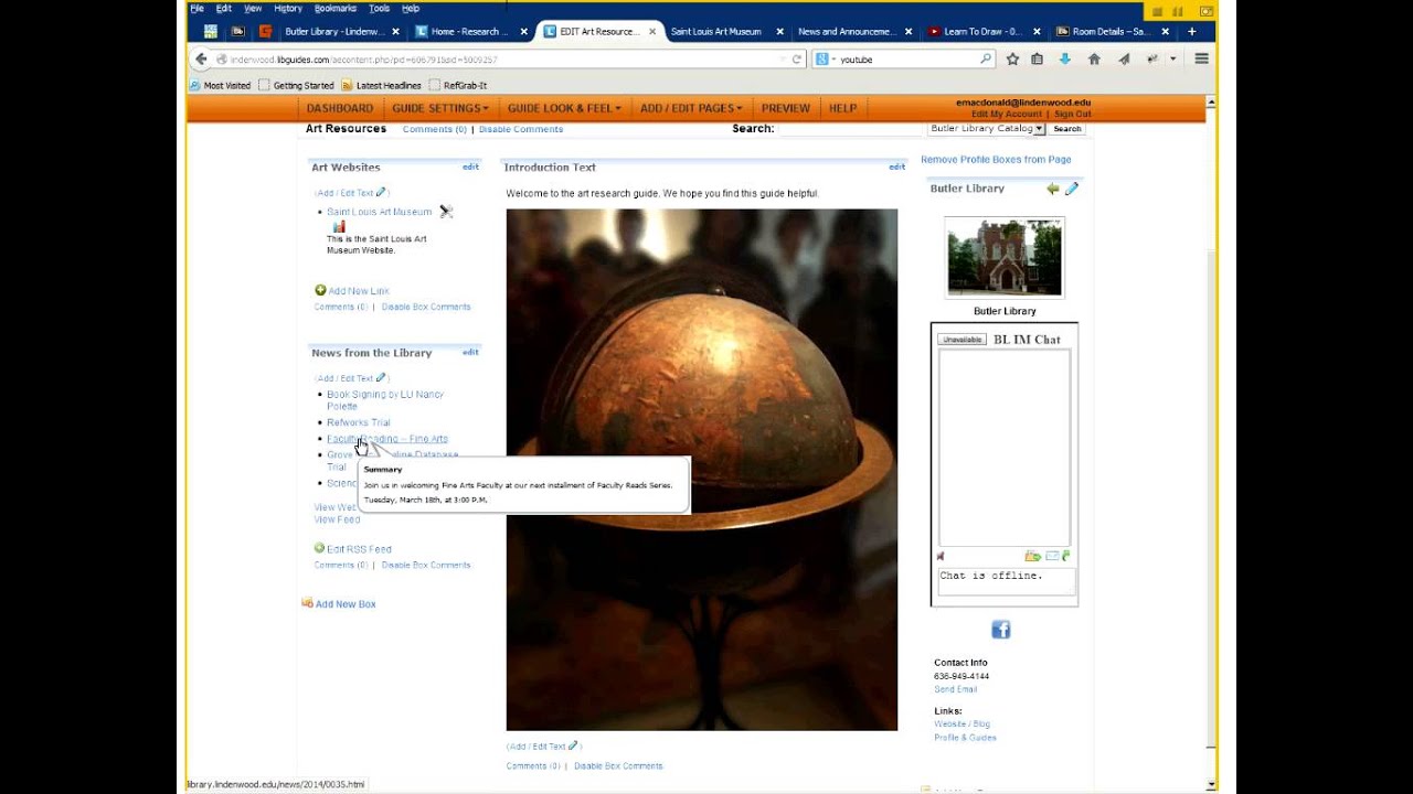 Creating a Research Guide--Butler Library Tutorial