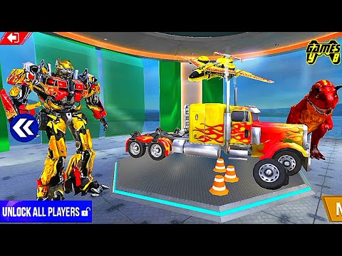 Optimus Prime Jet Truck Dinosaur Robot Transformation Game 2020 - Android Gameplay