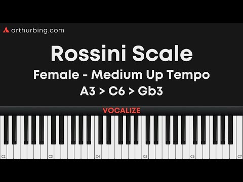 Rossini Scale - Female  - A3 to C6 to Gb3 - Medium Up Tempo - Vocalize
