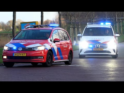 P1, Politie Noodhulp B-Klasse & Officier van Dienst 02-7293 Noordoost naar brand Tolhuis Kollum