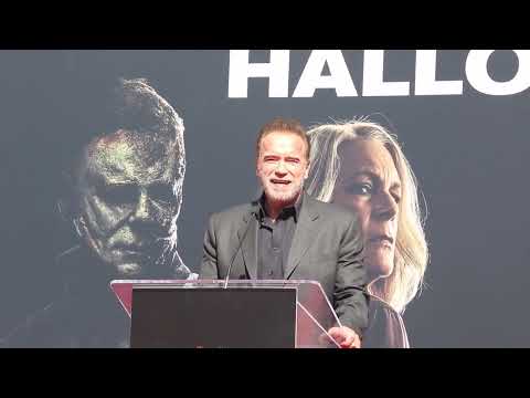 Arnold Schwarzenegger speech at Jamie Lee Curtis Hand And Footprint In Cement Ceremony