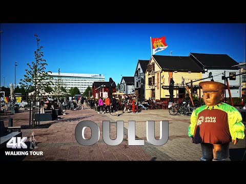 Oulu City Center - Summer Walk 2025. Finland. #4k