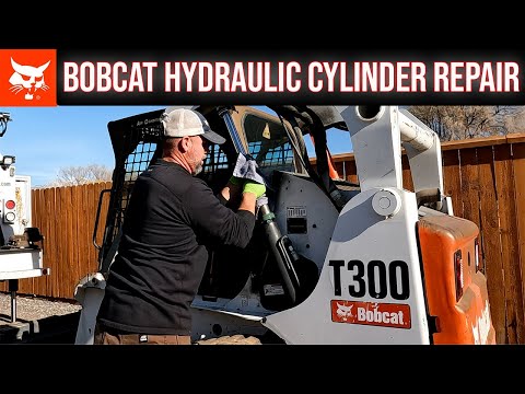 Bobcat Hydraulic Lift Cylinder Leaking on my T300. How to remove, reseal, and put back together.