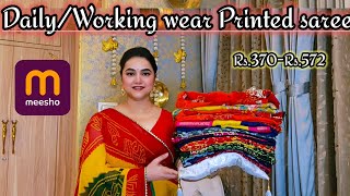 Meesho affordable Printed Daily wear saree Rs.370-Rs.572 @PoojaRikichoyal 