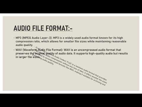 Image, Audio and Video File Formats Description ...