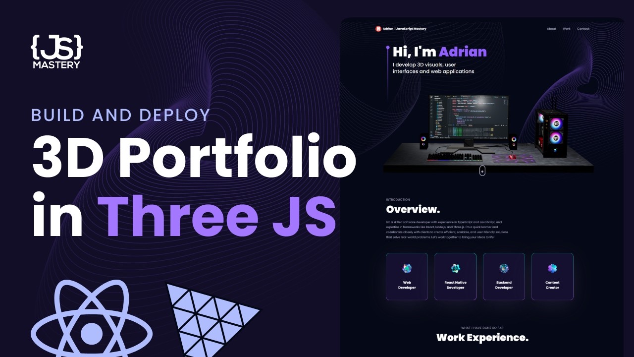 Build and Deploy an Amazing 3D Web Developer Portfolio in React JS | Beginner Three.js Tutorial