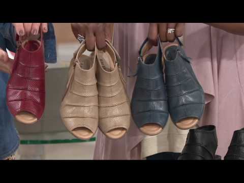 Earth Leather Peep Toe Sandals - Hydra on QVC
