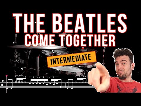 The Beatles - Come Together - Drum cover (with scrolling drum score)