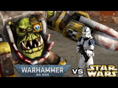 Clones 501st Legion (Star Wars) vs Orks (Warhammer 40K) - Cinematic Battle
