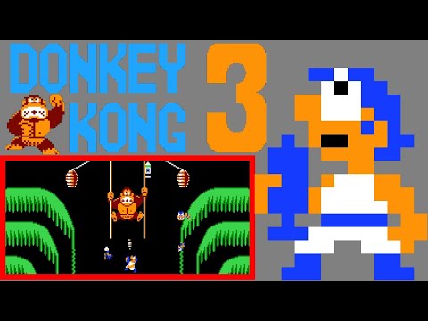 Donkey Kong 3 (Famicom, 1984 / NES, 1986) – 64‑Round High Score Session – Single Player 🦍🐝🌼