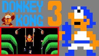 Donkey Kong 3 (Famicom, 1984 / NES, 1986) – 64‑Round High Score Session – Single Player 🦍🐝🌼