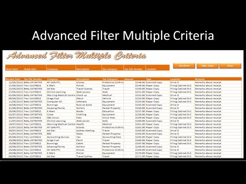 Excel Advanced Filter with Multiple Criteria Video