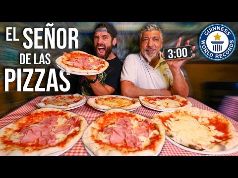 ME ENFRENTO AL SEÑOR DE LAS PIZZAS EN UN RETO DE COMIDA *3 MINUTOS PARA COMER TODO*