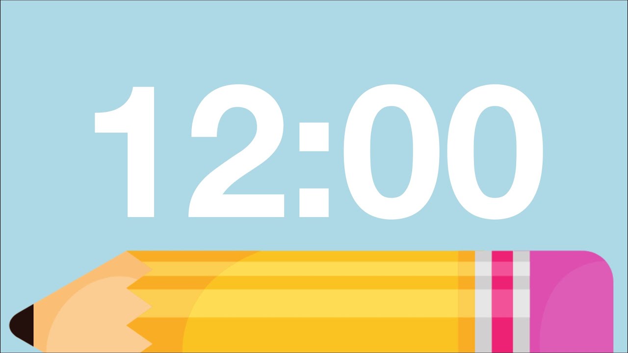 12 Minute Cute Back to School Timer (Chimes Alarm at End)