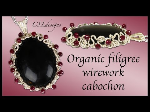 Organic filigree wirework cabochon