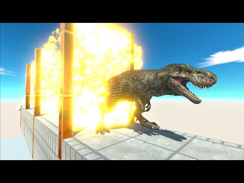 Run through a three-tiered fire wall - Animal Revolt Battle Simulator