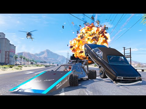 GTA 5 OPTIMIZED RAMP CAR RAMPAGE Part.2 - SUPER CINEMATIC PICTURE ON SLOW MO ep.71