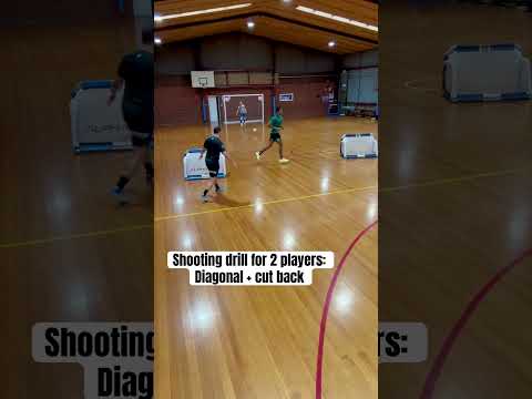 Futsal shooting drill for two players - Diagonal + cut back #futsal #futsaltraining
