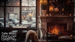 4K Fireplace Soft Jazz: Relaxing Smooth Jazz Music Fireplace ~ Night Jazz Ambience