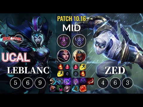 KT Ucal LeBlanc vs Zed Mid - KR Patch 10.16