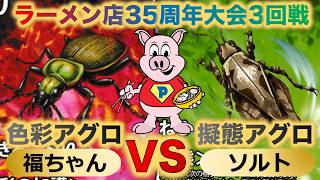 【蟲神器】『ラーメン店35周年大会3回戦』福ちゃんVSソルト『色彩アグロVS擬態アグロ』『リオック、アオオサムシ、ハラヒシバッタ、カレハバッタ』