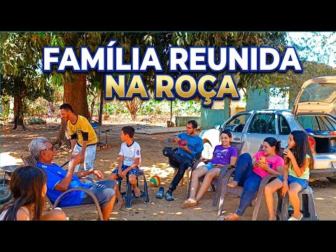 Almoço na ROÇA FAMÍLIA REUNIDA AQUI NA CHÁCARA NO PROJETO JAÍBA 