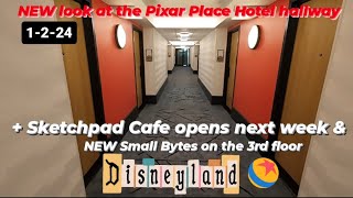 NEW Pixar Place Hotel hallway Sketch Pad Cafe open