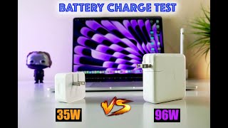 Apple MacBook Charging Test | 35W Dual-USB-C vs 96W Adapter | 15 MacBook Air | Which is Faster?