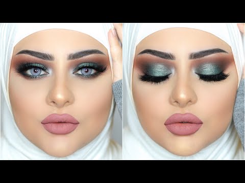 مكياج سموكي اخضر زيتوني بطريقه سهله وبسيطه نورس ستار