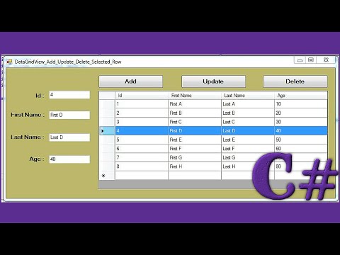 C# - How To Add And Update A Row To DataGridView From TextBox + Delete Row In C# [With Source Code] Video