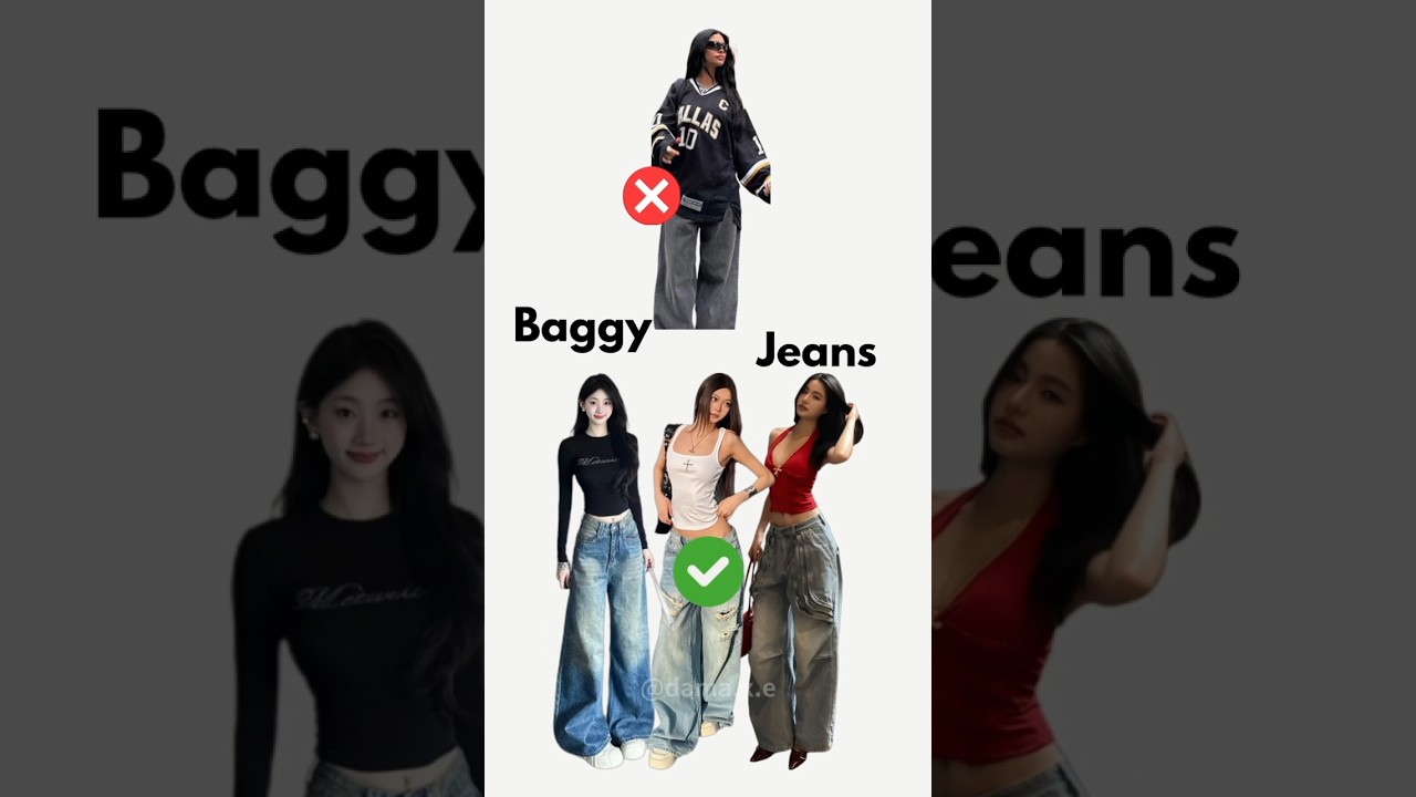 5 Better Ways to Wear Baggy Jeans #stylingtips #ulzzangfashion #ulzzang  #koreanstyle #outfitideas