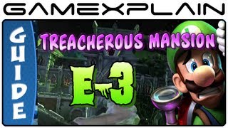 Luigi's Mansion 2: Dark Moon: Treacherous Mansion E-3 Gem, Boo & Puzzle Guide & Walkthrough (100%!)