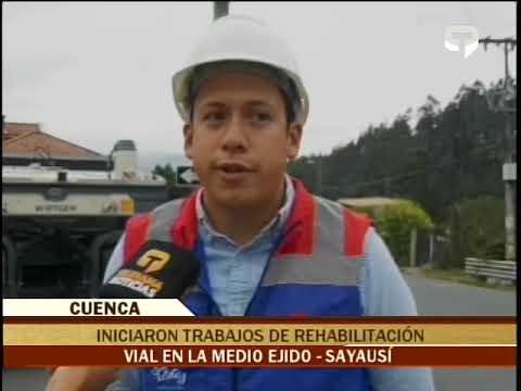 Iniciaron trabajos de rehabilitación vial en la Medio Ejido - Sayausí
