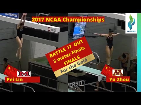 2017 Yu Zhou and Pei Lin - Battle it out - 3 meter springboard - NCAA Diving Championships